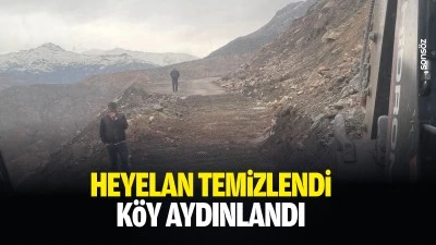 Heyelan temizlendi, k&ouml;y aydınlandı