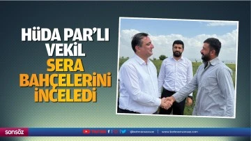 H&uuml;da Par&rsquo;lı vekil, sera bah&ccedil;elerini inceledi