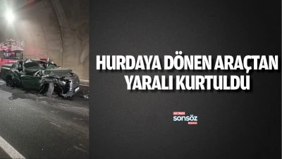Hurdaya d&ouml;nen ara&ccedil;tan yaralı kurtuldu