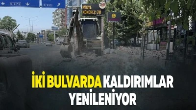 İki bulvarda kaldırımlar yenileniyor