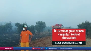 İki il&ccedil;esinde &ccedil;ıkan orman yangınları kontrol altına alındı