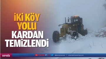 İki k&ouml;y yolu, kardan temizlendi