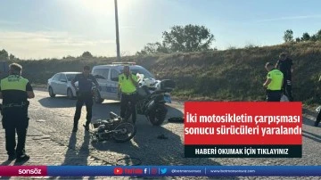 İki motosikletin &ccedil;arpışması sonucu s&uuml;r&uuml;c&uuml;leri yaralandı