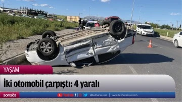 İki otomobil &ccedil;arpıştı: 4 yaralı