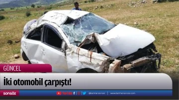 İki otomobil &ccedil;arpıştı!
