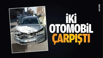 İki otomobil &ccedil;arpıştı