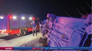 İkik&ouml;pr&uuml; girişinde kaza