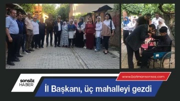 İl Başkanı, &uuml;&ccedil; mahalleyi gezdi 