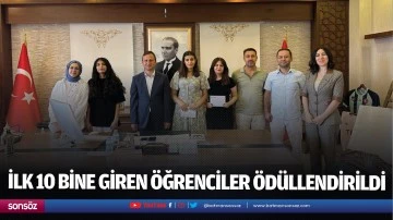 İlk 10 bine giren &ouml;ğrenciler &ouml;d&uuml;llendirildi