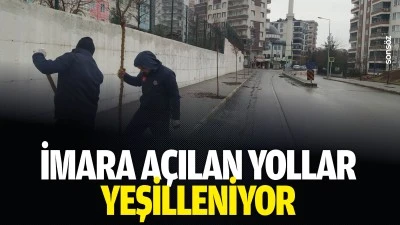 İmara a&ccedil;ılan yollar yeşilleniyor