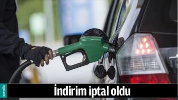 İNDİRİM İPTAL OLDU