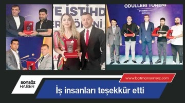 İş insanları teşekk&uuml;r etti