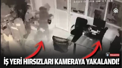 İş yeri hırsızları kameraya yakalandı!
