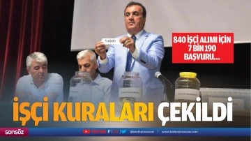 İş&ccedil;i kuraları &ccedil;ekildi; 840 İş&ccedil;i Alımı İ&ccedil;in 7 Bin 190 Başvuru&hellip;