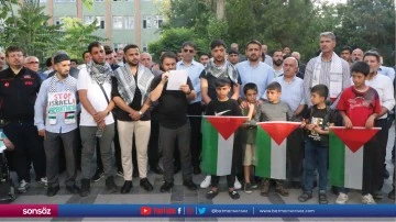İsrail'in Filistin'e y&ouml;nelik saldırıları Siirt'te protesto edildi