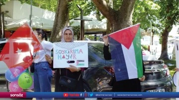İsrail'in Filistinlilere saldırıları Erdek'te protesto edildi