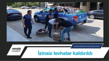 İzinsiz levhalar kaldırıldı