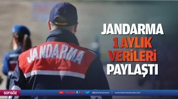 Jandarma, 1 aylık verileri paylaştı