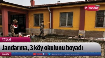 Jandarma, 3 k&ouml;y okulunu boyadı