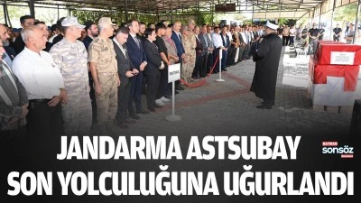 Jandarma astsubay, son yolculuğuna uğurlandı