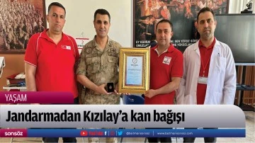 Jandarmadan Kızılay'a kan bağışı