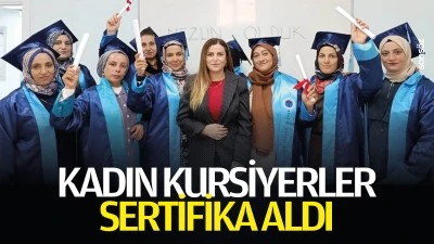 Kadın kursiyerler sertifika aldı