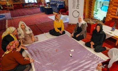 Kadınlar "damat yorganı kaplama" geleneğini yeniden canlandırdı
