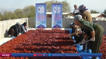 Kadınlar y&ouml;resel &uuml;r&uuml;n mesaisinde