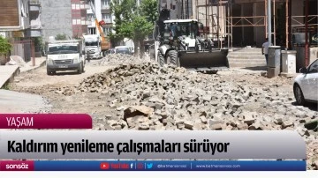 Kaldırım yenileme &ccedil;alışmaları s&uuml;r&uuml;yor