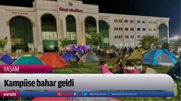 Kamp&uuml;se bahar geldi