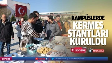 Kamp&uuml;slerde kermes stantları kuruldu