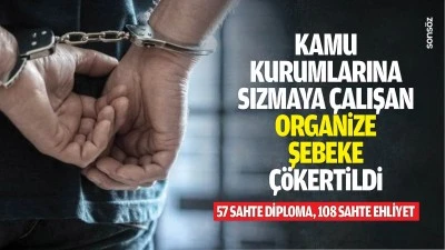 Kamu kurumlarına sızmaya &ccedil;alışan organize şebeke &ccedil;&ouml;kertildi