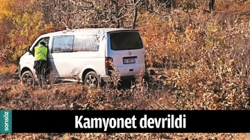 KAMYONET DEVRİLDİ