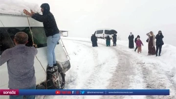 Kar nedeniyle yolda mahsur kalan vatandaşlar kurtarıldı