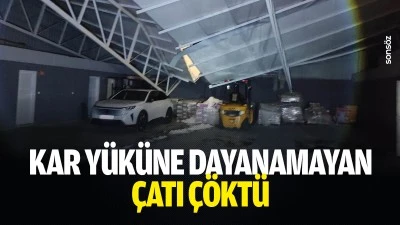 Kar y&uuml;k&uuml;ne dayanamayan &ccedil;atı &ccedil;&ouml;kt&uuml;