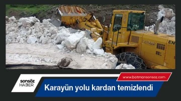 Karay&uuml;n yolu kardan temizlendi