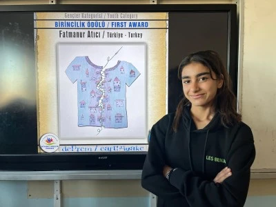 Karikat&uuml;r yarışmasında dereceye girdi