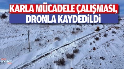 Karla m&uuml;cadele &ccedil;alışması, dronla kaydedildi