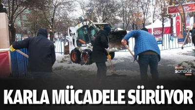 Karla m&uuml;cadele s&uuml;r&uuml;yor