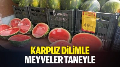 Karpuz dilimle, meyveler taneyle