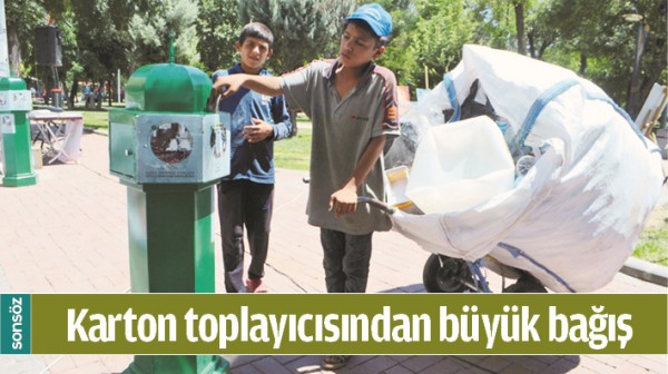 KARTON TOPLAYICISINDAN B&Uuml;Y&Uuml;K BAĞIŞ