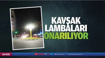 Kavşak lambaları onarılıyor
