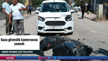 Kaza g&uuml;venlik kamerasına yansıdı