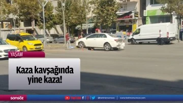 Kaza kavşağında yine kaza!