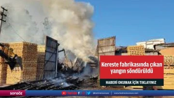 Kereste fabrikasında &ccedil;ıkan yangın s&ouml;nd&uuml;r&uuml;ld&uuml;