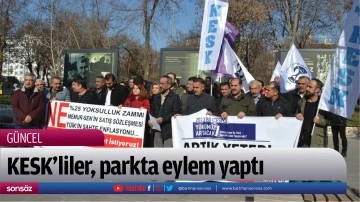 KESK&rsquo;liler, parkta eylem yaptı