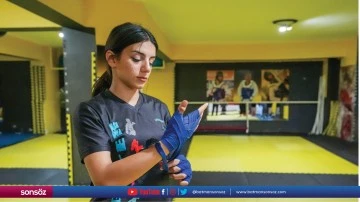 Kick boksta d&uuml;nya şampiyonasına katılmak i&ccedil;in &ccedil;alışıyor