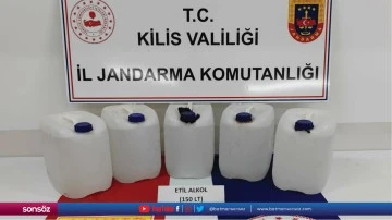 Kilis'te 150 litre etil alkol ele ge&ccedil;irildi
