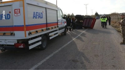 Kilis'te devrilen trakt&ouml;r&uuml;n s&uuml;r&uuml;c&uuml;s&uuml; hayatını kaybetti