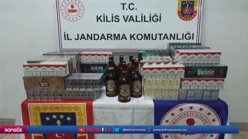 Kilis'te g&uuml;mr&uuml;k ka&ccedil;ağı sigara ile alkol ele ge&ccedil;irildi
